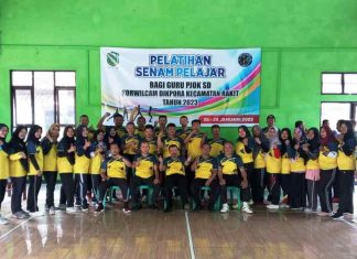 Puluhan Guru PJOK SD di Kecamatan Rakit Banjarnegara Ikuti Pelatihan Senam Pelajar